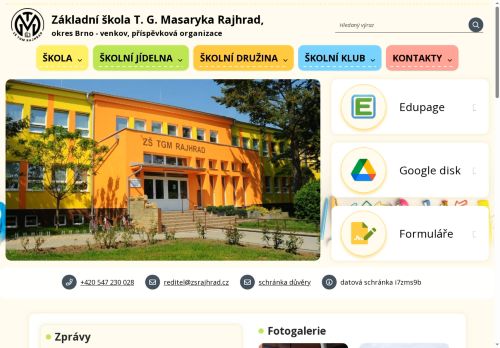 Zobrazit webové stránky Základní škola T.G. Masaryka Rajhrad
