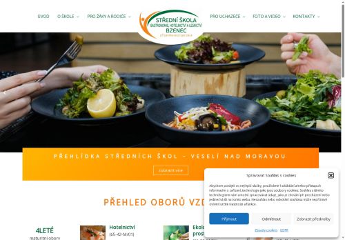Webové stránky Střední škola gastronomie, hotelnictví a lesnictví Bzenec, příspěvková organizace, Bzenec