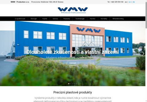 Webové stránky WMW - Production, s.r.o., Bzenec