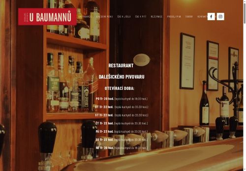 Zobrazit webové stránky Restaurant dalešického pivovaru U BAUMANNŮ v České