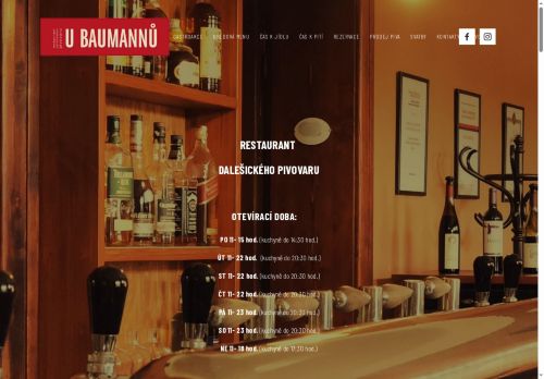 Zobrazit webové stránky Restaurant dalešického pivovaru U BAUMANNŮ v České