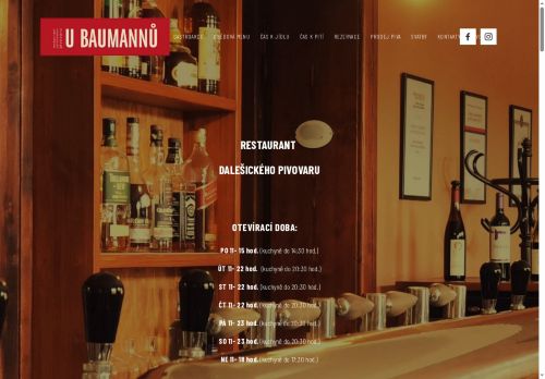 Zobrazit webové stránky Restaurant dalešického pivovaru U BAUMANNŮ v České