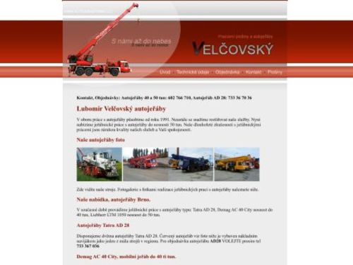 Autojeřáby Lubomír Velčovský