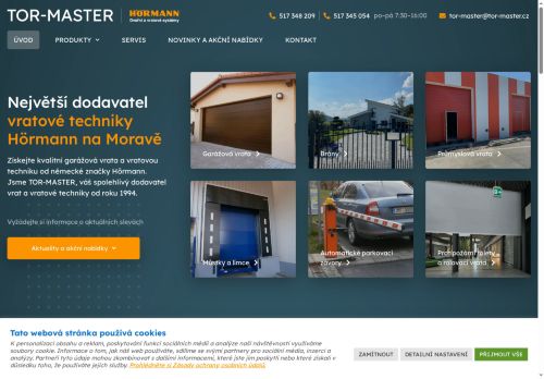 Webové stránky TOR-MASTER, s.r.o., Vyškov