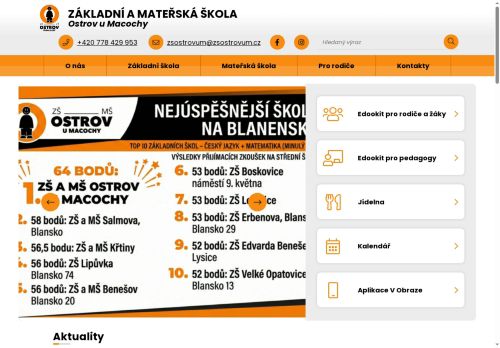 Zobrazit webové stránky ZŠ a MŠ Ostrov u Macochy