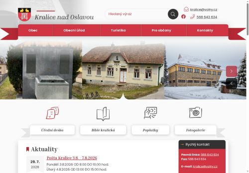 Zobrazit webové stránky Obecní úřad Kralice nad Oslavou