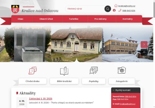 Zobrazit webové stránky Obecní úřad Kralice nad Oslavou