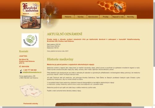 Zobrazit webové stránky Kralická medovina - Josef Vala