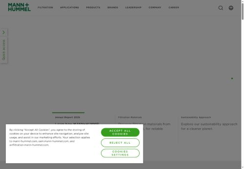 Webové stránky MANN + HUMMEL Innenraumfilter (CZ) s.r.o., Uherský Brod