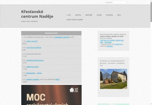Zobrazit webové stránky Apoštolská církev, KC Naděje Bučovice