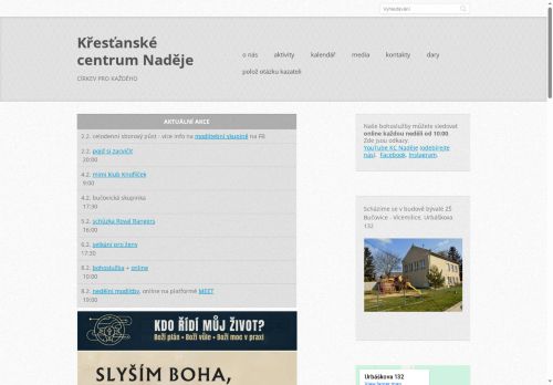 Zobrazit webové stránky Apoštolská církev, KC Naděje Bučovice