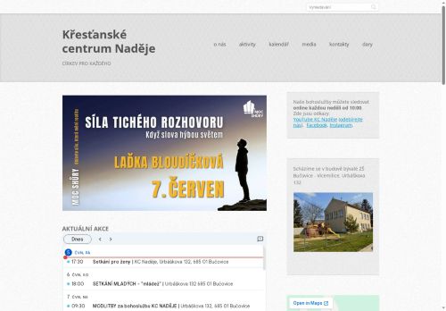 Zobrazit webové stránky Apoštolská církev, KC Naděje Bučovice