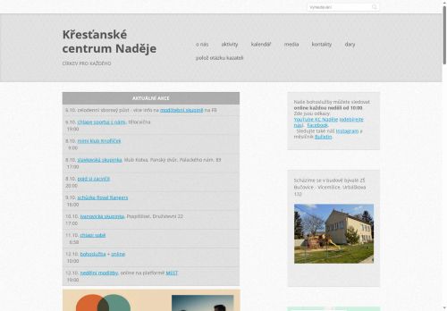 Zobrazit webové stránky Apoštolská církev, KC Naděje Bučovice