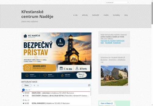 Zobrazit webové stránky Apoštolská církev, KC Naděje Bučovice