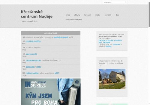 Zobrazit webové stránky Apoštolská církev, KC Naděje Bučovice