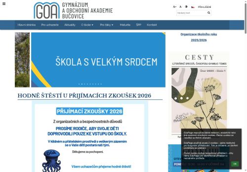 Zobrazit webové stránky Gymnázium a Obchodní akademie Bučovice