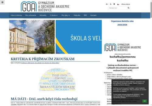 Zobrazit webové stránky Gymnázium a Obchodní akademie Bučovice