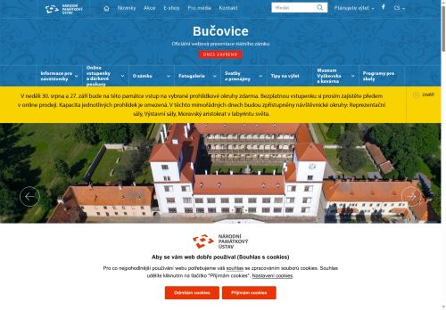 Zobrazit webové stránky Státní zámek Bučovice