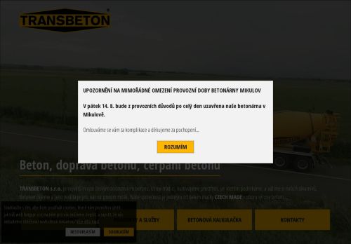 Zobrazit webové stránky TRANSBETON s.r.o.