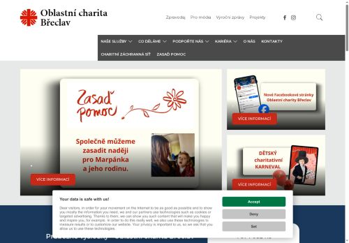 Webové stránky Diecézní charita Brno, Břeclav