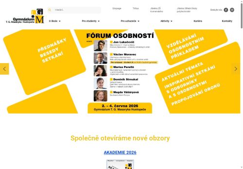 Zobrazit webové stránky Gymnázium T. G. Masaryka