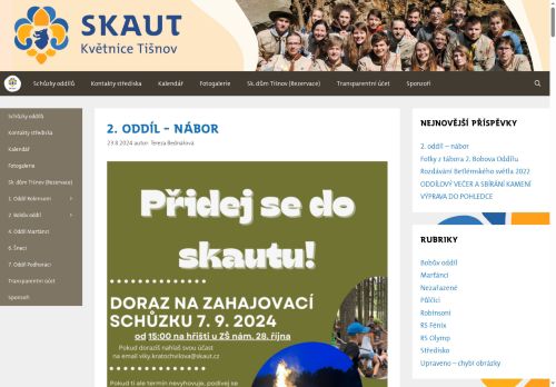 Zobrazit webové stránky Junák - český skaut, středisko Květnice Tišnov