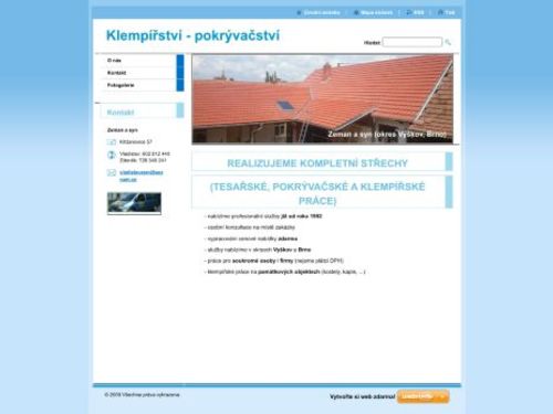 Klempířství - pokrývačství ZEMAN a SYN