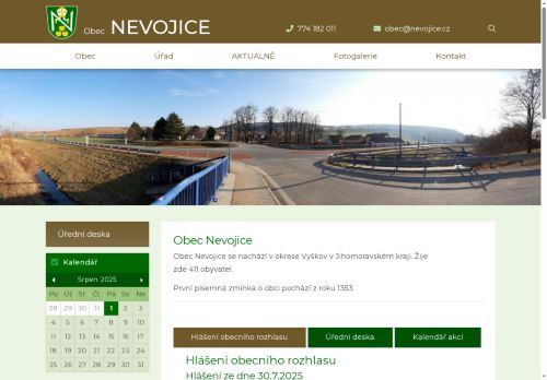 Zobrazit webové stránky Obecní úřad - Nevojice