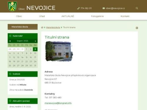 Mateřská škola Nevojice