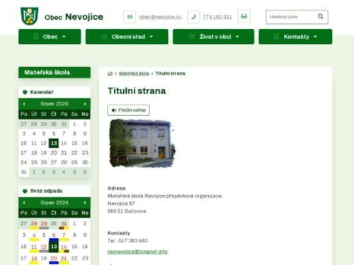 Mateřská škola Nevojice