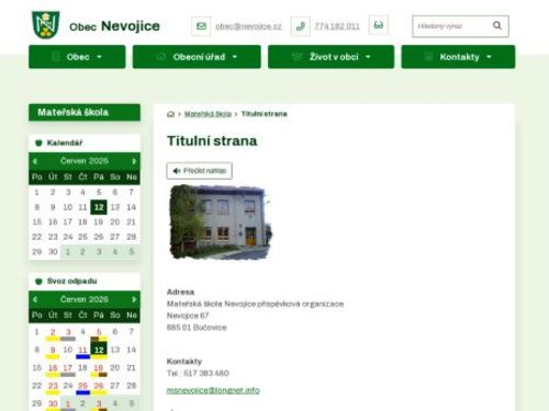 Mateřská škola Nevojice