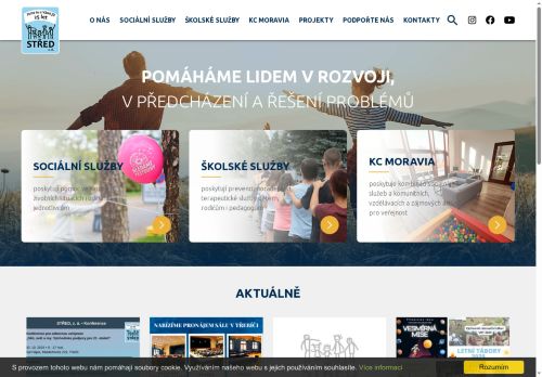 Webové stránky Středisko výchovné péče STŘED, Moravské Budějovice