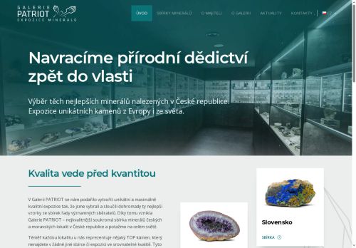 Zobrazit webové stránky Galerie PATRIOT – expozice minerálů