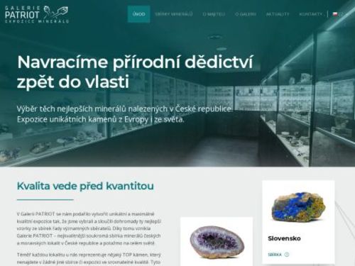 Galerie PATRIOT – expozice minerálů