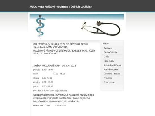 Praktický lékař - MUDr. Ivana Mašková