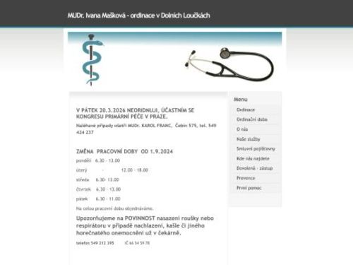 Praktický lékař - MUDr. Ivana Mašková