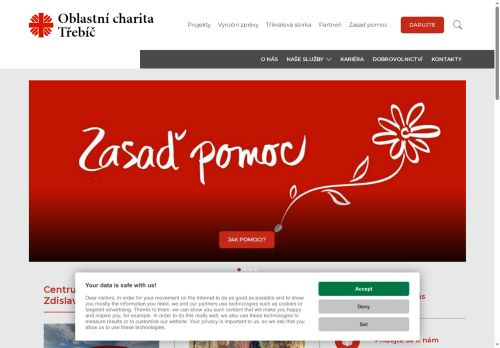 Webové stránky Diecézní charita Brno, Třebíč