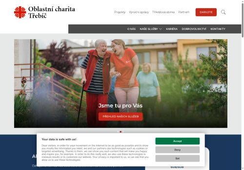 Webové stránky Diecézní charita Brno, Třebíč