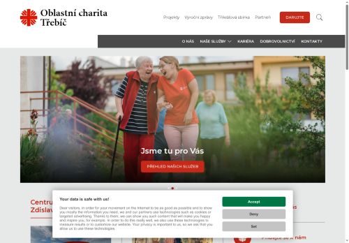 Webové stránky Diecézní charita Brno, Třebíč