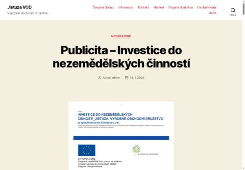 Webové stránky JISTUZA, výrobně-obchodní družstvo, Zahrádky