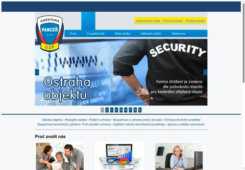 Webové stránky Agentura PANCÉŘ s.r.o., Kolín