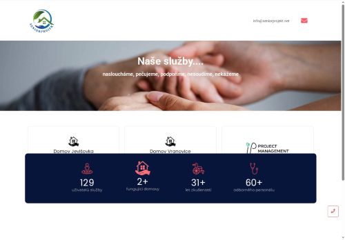 Webové stránky SENIORPROJEKT s.r.o., Vranovice