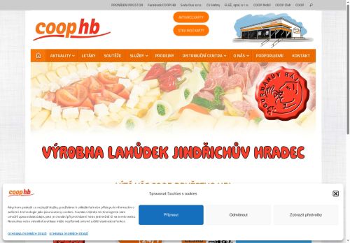 Webové stránky COOP družstvo HB, Telč