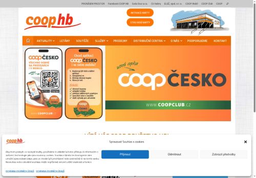 Webové stránky COOP družstvo HB, Kvasice