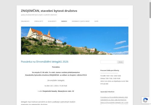 Zobrazit webové stránky Znojemčan, stavební bytové družstvo