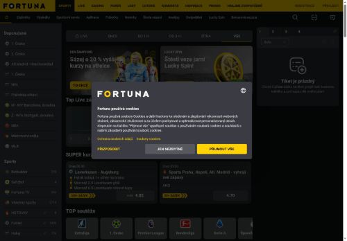 Zobrazit webové stránky Fortuna sázková kancelář, a.s. - pobočka Zbýšov