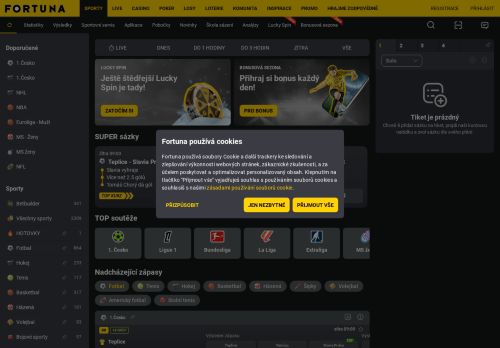 Zobrazit webové stránky Fortuna sázková kancelář, a.s. - pobočka Zbýšov