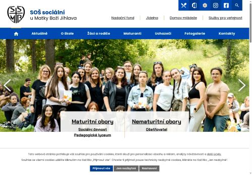 Webové stránky Střední odborná škola sociální u Matky Boží Jihlava, Jihlava