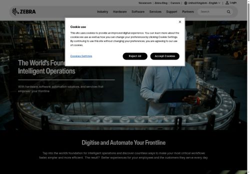 Webové stránky Zebra Technologies CZ s.r.o., Brno