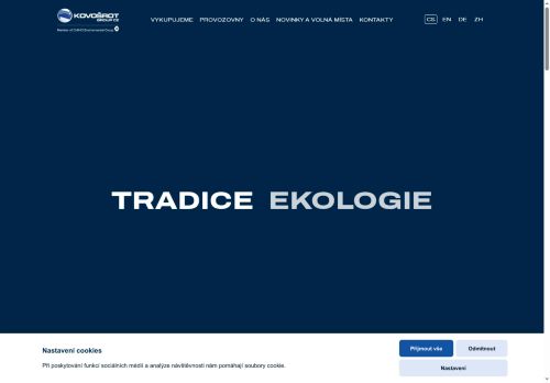 Webové stránky KOVOŠROT GROUP CZ s.r.o., Kladno